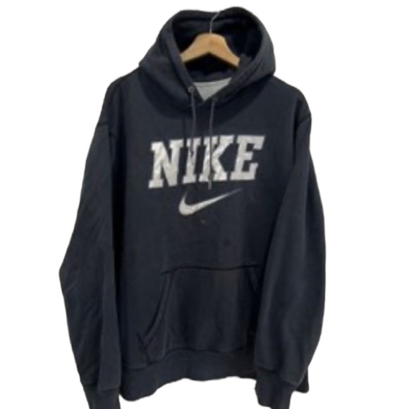 Nike Swoosh Spellout Black Sweatshirt Sz XXL Men - Picture 7 of 8